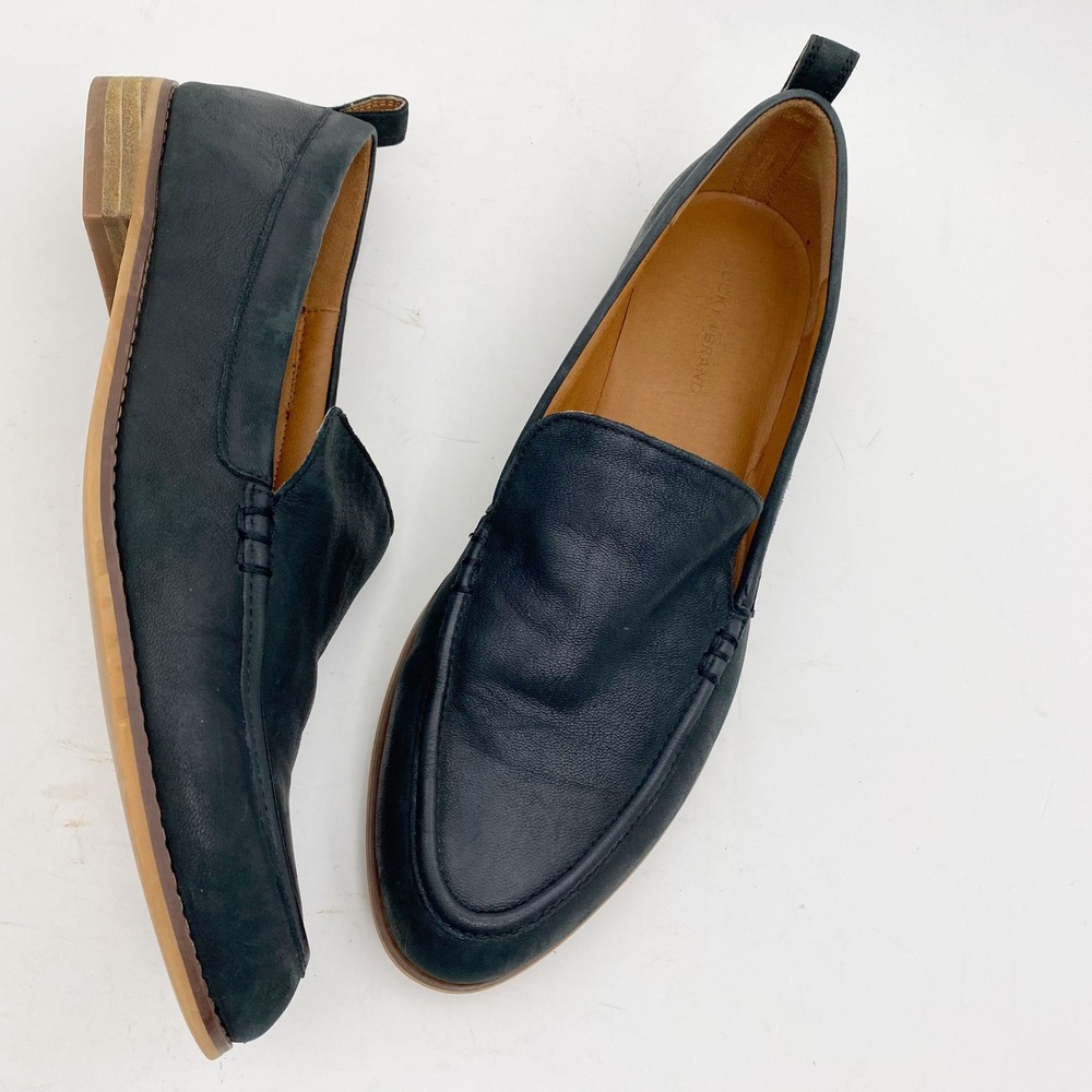 Lucky Brand Erlasida Black Leather Almond Toe Loafers Womens 11M